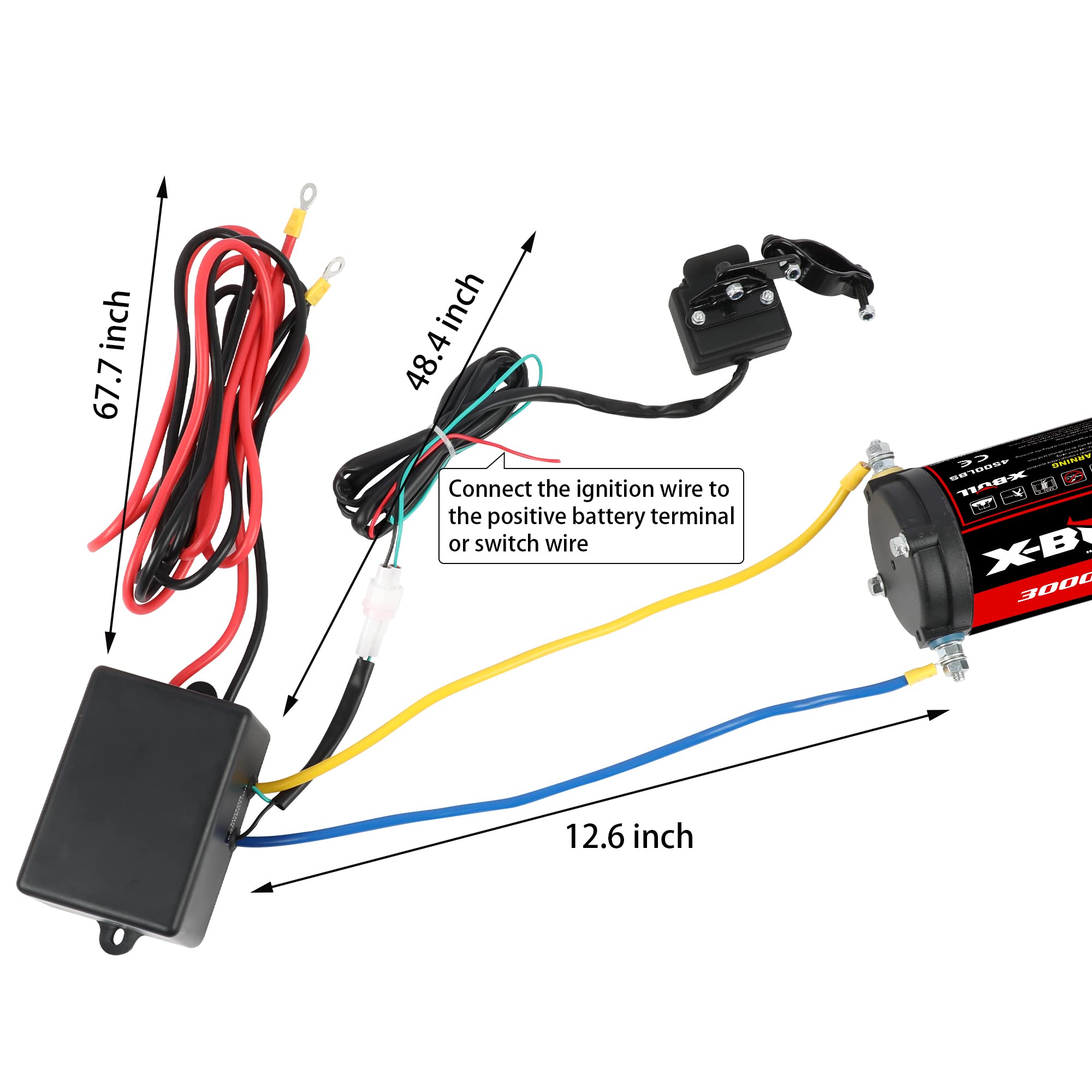 Amazon.co.jp: X-BULL 12V 1360.8Kg 電動ウインチ 合成ロープ 電動